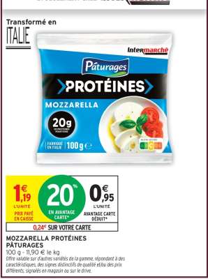 MOZZARELLA PROTÉINES PÂTURAGES