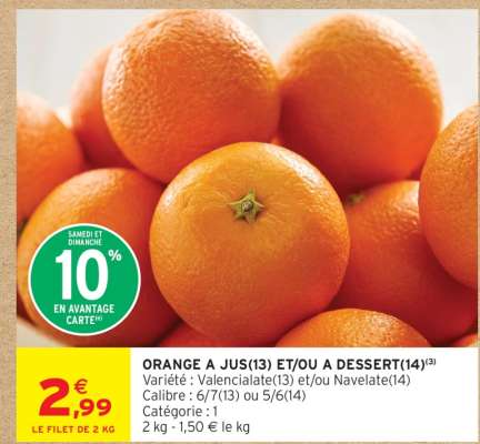 ORANGE A JUS ET/OU A DESSERT