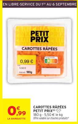 CAROTTES RÂPÉES PETIT PRIX