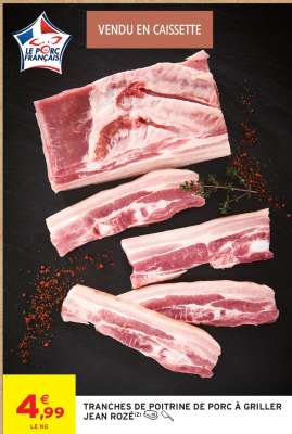 Tranches de Poitrine de Porc à Griller Jean Rozé