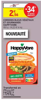 CORDONS BLEUS VÉGÉTAUX ET GOURMANDS HAPPYVORE