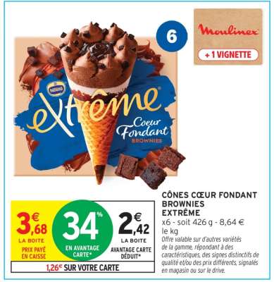 CÔNES CŒUR FONDANT BROWNIES EXTRÊME