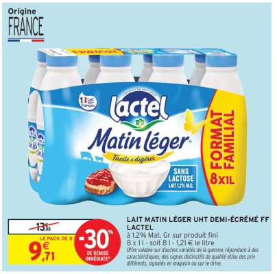 LAIT MATIN LÉGER UHT DEMI-ÉCRÉMÉ FF LACTEL