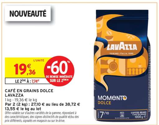 CAFÉ EN GRAINS DOLCE LAVAZZA