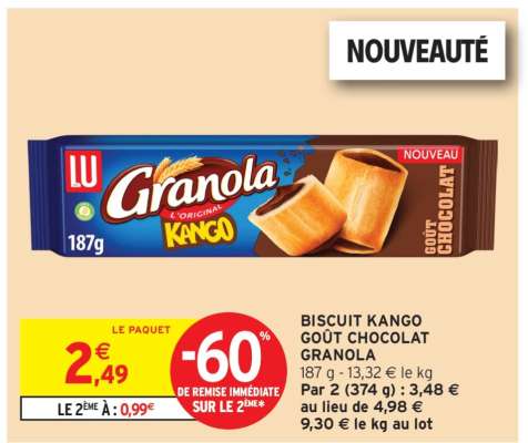 Biscuit Kango Goût Chocolat Granola