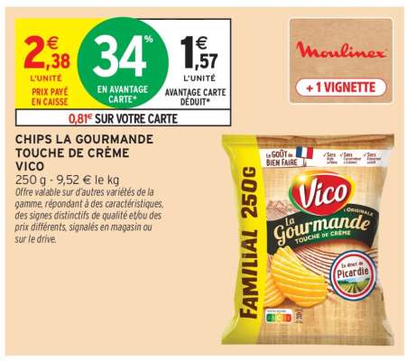 Chips La Gourmande Touche de Crème Vico