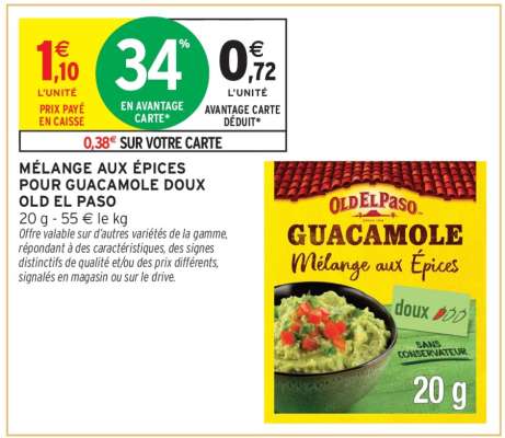 Mélange aux épices pour guacamole doux Old El Paso