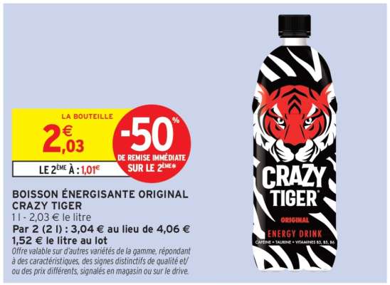 BOISSON ÉNERGISANTE ORIGINAL CRAZY TIGER
