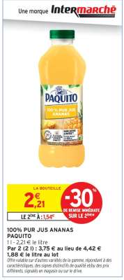 100% PUR JUS ANANAS PAQUITO