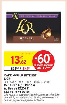 CAFÉ MOULU INTENSE L'OR