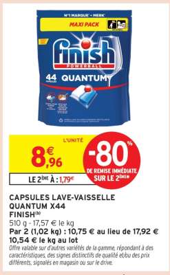 CAPSULES LAVE-VAISSELLE QUANTUM X44 FINISH