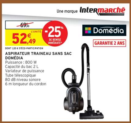 Aspirateur Traineau Sans Sac Domédia