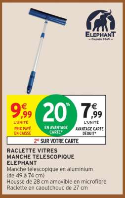 Raclette Vitres Manche Telescopique Elephant