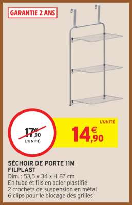 Séchoir de Porte 11M FILPLAST