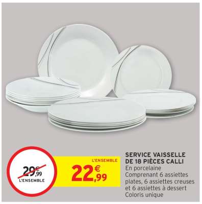 SERVICE VAISSELLE DE 18 PIÈCES CALLI