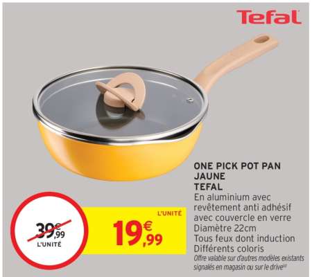 ONE PICK POT PAN JAUNE TEFAL
