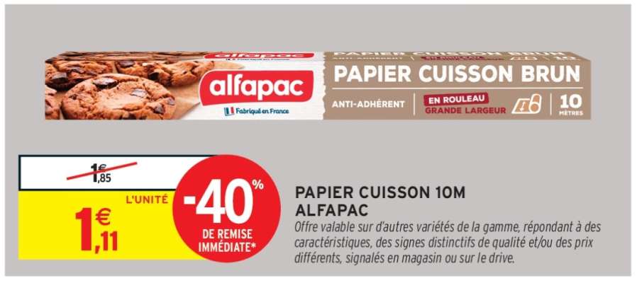 Papier Cuisson 10m Alfapac