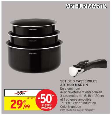 Set de 3 casseroles Arthur Martin