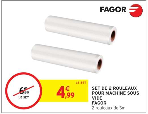 Set de 2 rouleaux pour machine sous vide Fagor