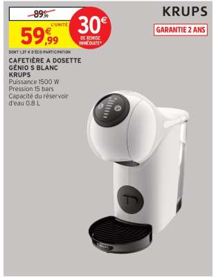 Cafetière à dosette Génio S Blanc Krups