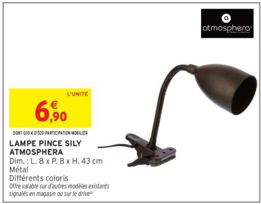 Lampe Pince Sily Atmosphera