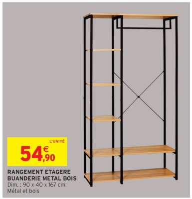 Rangement Etagere Buanderie Metal Bois