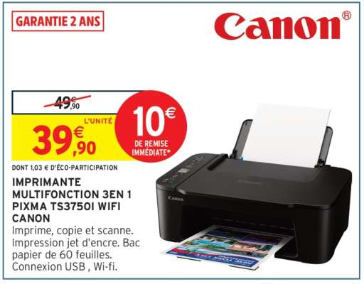 Imprimante Multifonction 3en1 PIXMA TS3750i WiFi Canon