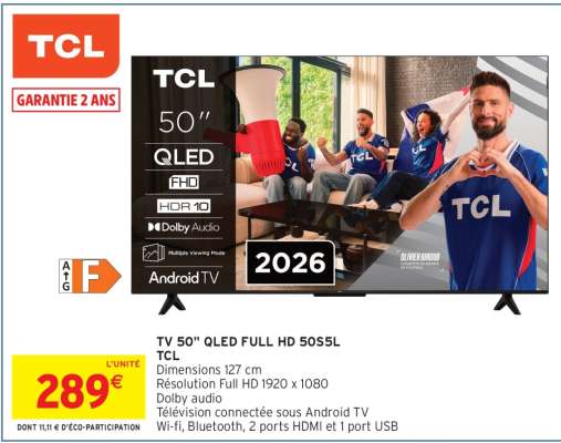 TV 50" QLED FULL HD 50S5L