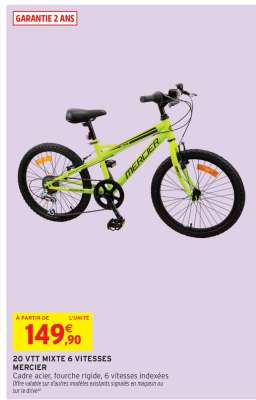 20 VTT MIXTE 6 VITESSES MERCIER