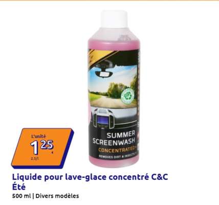 Liquide pour lave-glace concentré C&C Été
