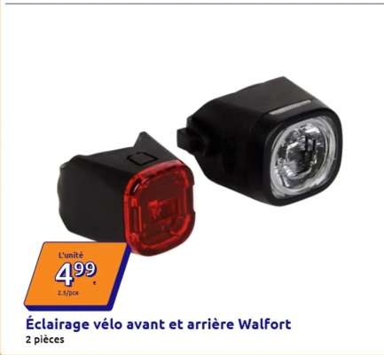 Éclairage vélo avant et arrière Walfort