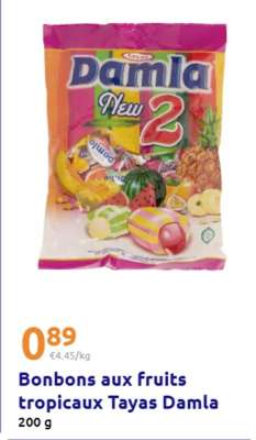 Bonbons aux fruits tropicaux Tayas Damla