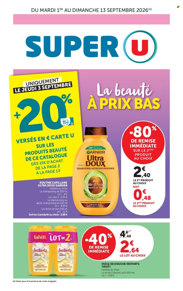 Catalogue SUPER U - 01/09/2026 - 13/09/2026. Page 1