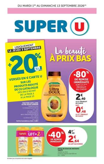 Catalogue SUPER U - 01/09/2026 - 13/09/2026.