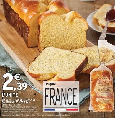 BRIOCHE TRESSÉE TRANCHÉE GOURMANDISES DE PAYS