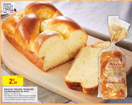 BRIOCHE TRESSÉE TRANCHÉE GOURMANDISES DE PAYS