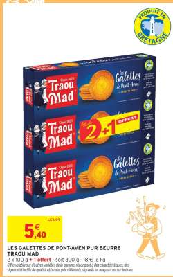 LES GALETTES DE PONT AVEN PUR BEURRE TRAOU MAD