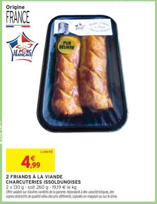 2 FRIANDS À LA VIANDE CHARCUTERIES ISSOLDUNOISES