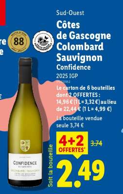 Côtes de Gascogne Colombard Sauvignon Confidence