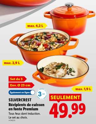 SILVERCREST Récipients de cuisson en fonte Premium