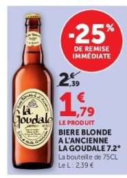 Biere Blonde A L'Ancienne La Goudale 7.2°