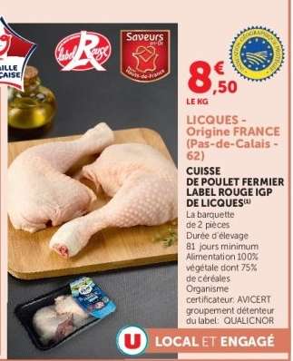 CUISSE DE POULET FERMIER LABEL ROUGE IGP DE LICQUES
