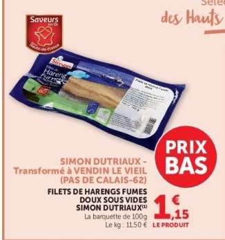 FILETS DE HARENGS FUMES DOUX SOUS VIDES SIMON DUTRIAUX
