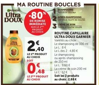 ROUTINE CAPILLAIRE ULTRA DOUX GARNIER