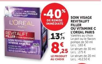 Soin Visage Revitalift Filler ou Vitamine C L'Oréal Paris