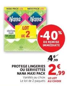 PROTEGE LINGERIES OU SERVIETTES NANA MAXI PACK