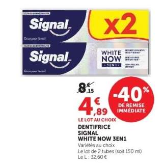 DENTIFRICE SIGNAL WHITE NOW 3EN1