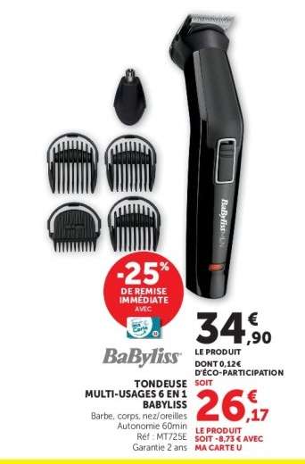 Babyliss Tondeuse Multi-Usages 6 en 1