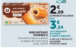 MINI GATEAUX FOURRES U