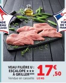 VEAU FILIERE U ESCALOPE A GRILLER